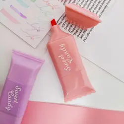 هایلایتر شکلاتی پاستلی فانتزی 6 عددی دو سر | کاکتوسک