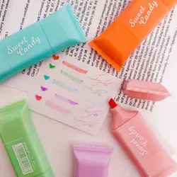 هایلایتر شکلاتی پاستلی فانتزی 6 عددی دو سر | کاکتوسک