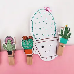 گیره چوبی کاکتوس فانتزی 10 عددی | کاکتوسک