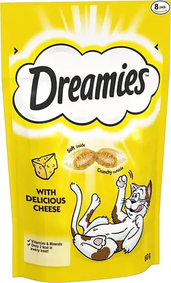 تشویقی گربه دریمیز طعم پنیر 60 گرم  Dreamies Treat With Cheese 60g