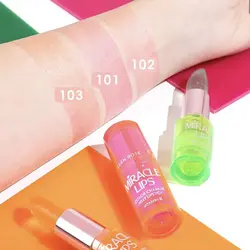 رژلب ژله ای حرارتی میراکل نارنجی گلدن رز 🧡شماره 103🧡 رنگ (Natural Pink)