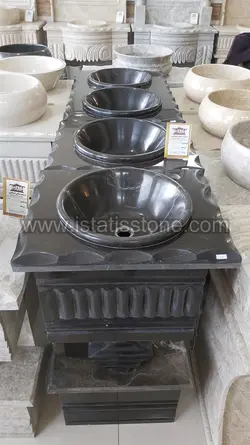 روشویی تک پایه مشکی توکار