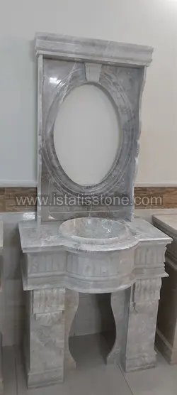 روشویی دوپایه کلاسیک طوسی توکار