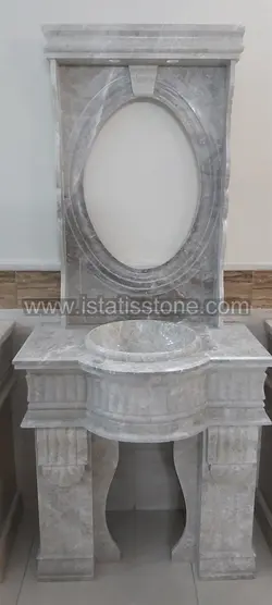 روشویی دوپایه کلاسیک طوسی توکار