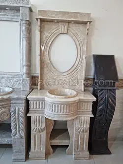 روشویی دوپایه کلاسیک کرم توکار