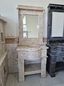 روشویی دوپایه کلاسیک کرم توکار