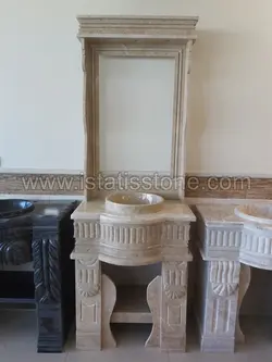 روشویی دوپایه کلاسیک کرم توکار