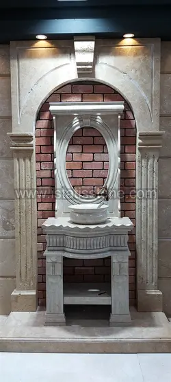 روشویی دوپایه کلاسیک کرم روکار