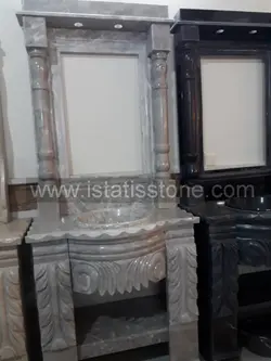 روشویی دوپایه کلاسیک گل و برگ مشکی