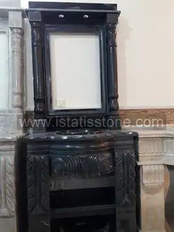 روشویی دوپایه کلاسیک گل و برگ مشکی