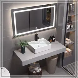 روشویی سرامیکی مدرن با کاسه چینی سفید  40*80