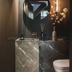 روشویی سرامیکی مدرن پایه بلند رنگ تیره - مشکی و ذغالی