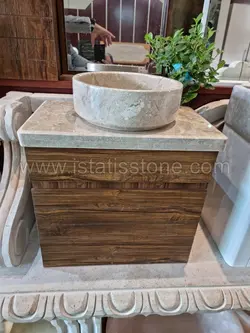 روشویی سنگی صفحه و کاسه 40*50 کرم