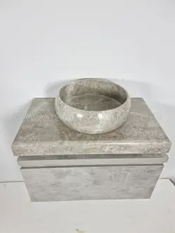 روشویی سنگی صفحه و کاسه 40*60 طوسی