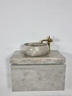 روشویی سنگی صفحه و کاسه 40*60 طوسی