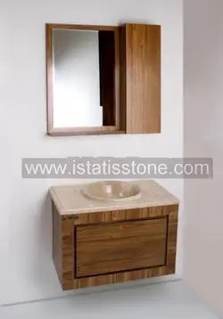 روشویی سنگی صفحه و کاسه 40*60 کرم رنگ کاسه توکار