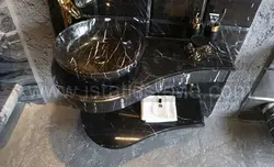 روشویی سنگی مدرن طرح گیتاری مشکی چپ