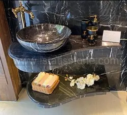 روشویی سنگی مدرن طرح گیتاری مشکی چپ