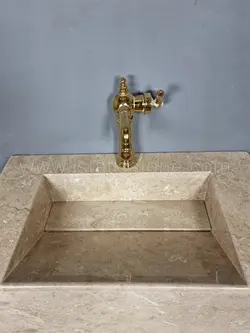 روشویی سنگی مدرن کرم رنگ 40*70*30