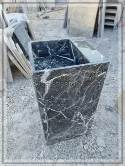 روشویی مدرن بدنه کامل سنگی ایستاده مشکی 40*40