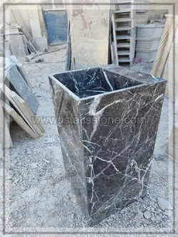 روشویی مدرن بدنه کامل سنگی ایستاده مشکی 40*40