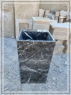 روشویی مدرن بدنه کامل سنگی ایستاده مشکی 40*40