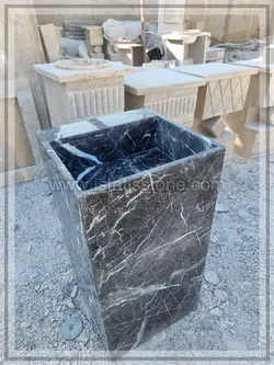 روشویی مدرن بدنه کامل سنگی ایستاده مشکی 40*40