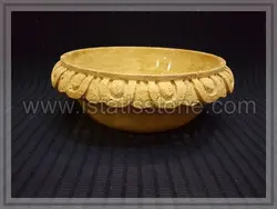 کاسه روشویی سنگ تراورتن کرم. طرح کلاسیک