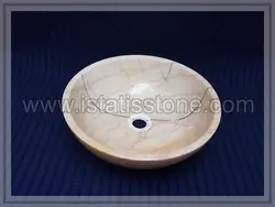 کاسه روشویی سنگ چینی کرم . طرح جامی