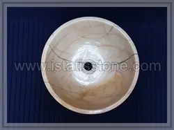 کاسه روشویی سنگ چینی کرم . طرح جامی