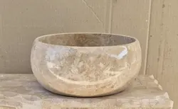 کاسه روشویی سنگ مرمریت کرم طرح تیوپی