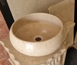 کاسه روشویی سنگ مرمریت کرم طرح تیوپی