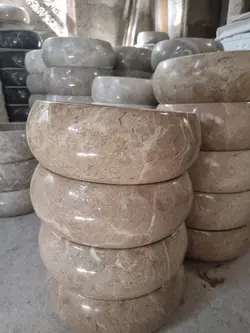 کاسه روشویی سنگ مرمریت کرم طرح تیوپی