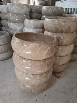 کاسه روشویی سنگ مرمریت کرم طرح تیوپی