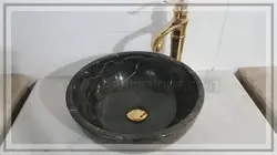 کاسه روشویی سنگ مرمریت مشکی . طرح جامی