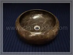 کاسه روشویی سنگ مرمریت مشکی دهبید. طرح تیوپی