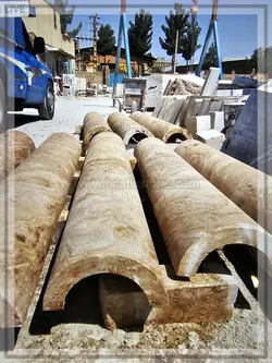 ستون گرد قطر 20 کرم بژ شمش