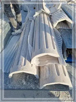 ستون گرد قطر 50 کرم روشن قاشقی دار