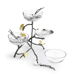 اردو خوری 3 خانه همراه با قاشق مایکل آرام | Butterfly Ginkgo Triple Bowl Set / Spoons