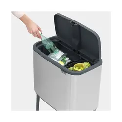 سطل زباله 11+23 لیتر استیل مات برابانتیا | Brabantia BO TOUCH BIN