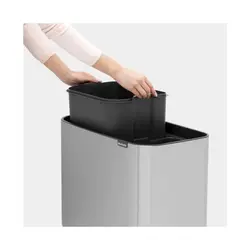 سطل زباله 11+23 لیتر استیل مات برابانتیا | Brabantia BO TOUCH BIN