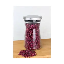 جا حبوبات شیشه ای درب استیل 900cc مدل B900S - ام جی اس
