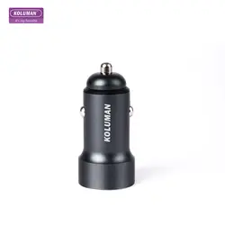 شارژر فندکی 22 وات کلومن مدل KC-C07 به همراه کابل تبدیل USB-C