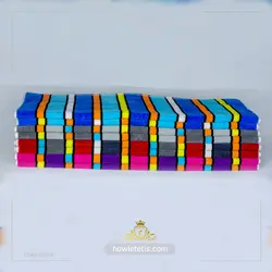 حوله نيم حمام نخ رنگی راه راه | مدل 1124نخ خالصSemi-bath towel colored striped yarn