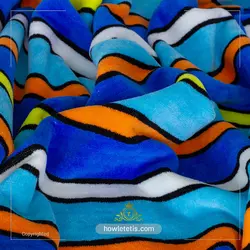 حوله نيم حمام نخ رنگی راه راه | مدل 1124نخ خالصSemi-bath towel colored striped yarn
