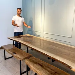 نیمکت چوب درخت گردو کد af08