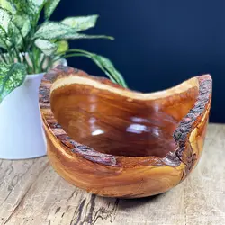 میوه خوری روستیک مدل لبه پوستی چوب سنجد kn06