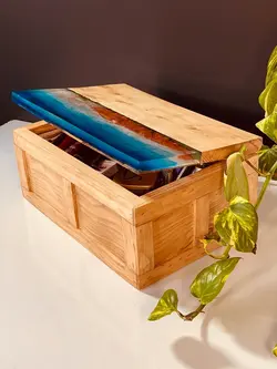 جعبه جواهرات چوب و رزین طرح جزیره کد EJ01