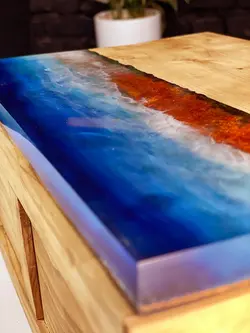 جعبه جواهرات چوب و رزین طرح جزیره کد EJ01