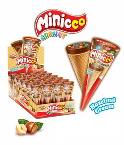 شکلات قیفی با کرم شکلات فندقی مینی کو - آقای شکلات ایران